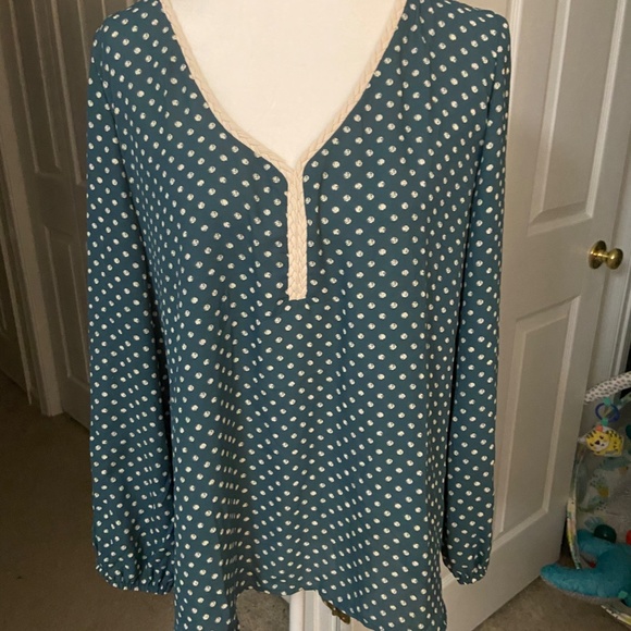 Blue Polka Dot Blouse - Picture 1 of 2